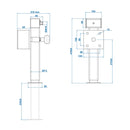 4x Anhängerstütze Anhänger Stützfuß 60x60 klappbar SF60 D42 SW19 410-655mm 1300kg – APT