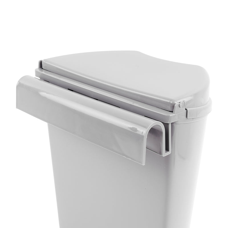 Abfalleimer grau, inkl. Halterung, (H/B/T) 30 x 27 x 16 cm, ca. 8 Ltr