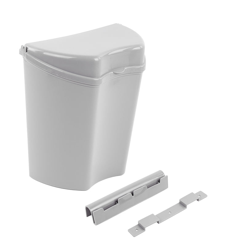 Abfalleimer grau, inkl. Halterung, (H/B/T) 30 x 27 x 16 cm, ca. 8 Ltr