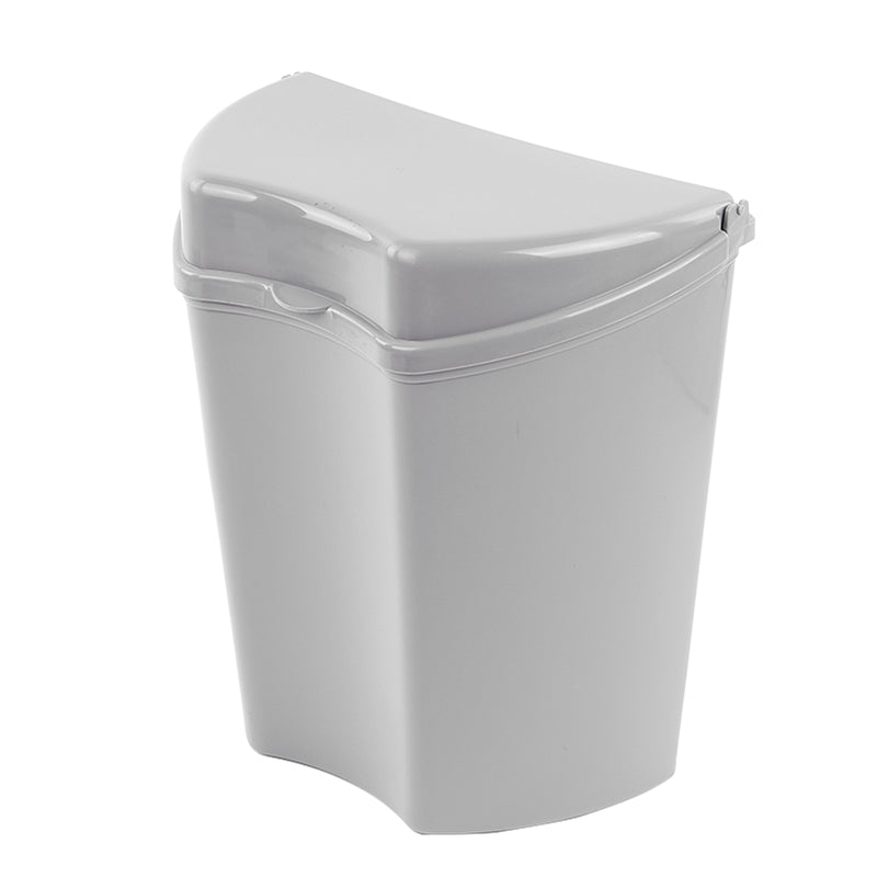 Abfalleimer grau, inkl. Halterung, (H/B/T) 30 x 27 x 16 cm, ca. 8 Ltr