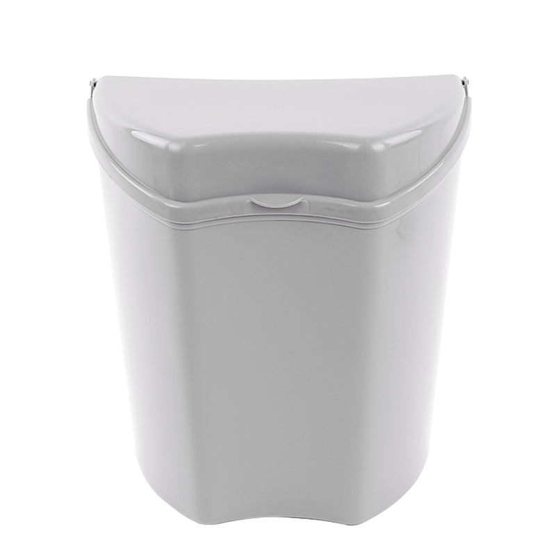 Abfalleimer grau, inkl. Halterung, (H/B/T) 30 x 27 x 16 cm, ca. 8 Ltr