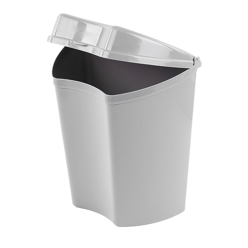 Abfalleimer grau, inkl. Halterung, (H/B/T) 30 x 27 x 16 cm, ca. 8 Ltr