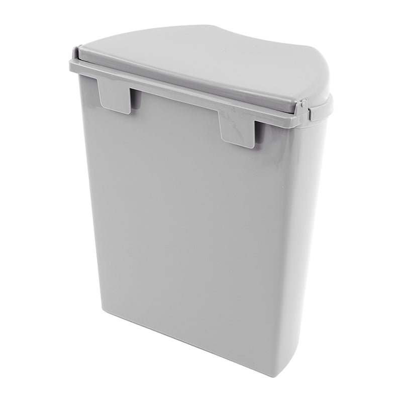 Abfalleimer grau, inkl. Halterung, (H/B/T) 30 x 27 x 16 cm, ca. 8 Ltr