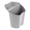 Abfalleimer grau, inkl. Halterung, (H/B/T) 30 x 27 x 16 cm, ca. 8 Ltr