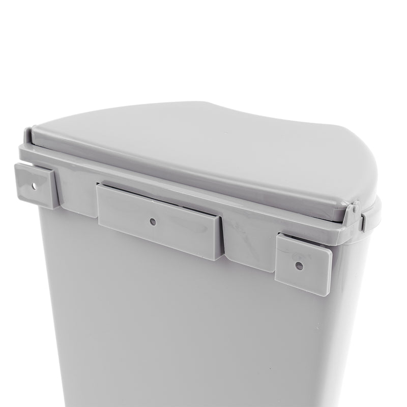 Abfalleimer grau, inkl. Halterung, (H/B/T) 30 x 27 x 16 cm, ca. 8 Ltr