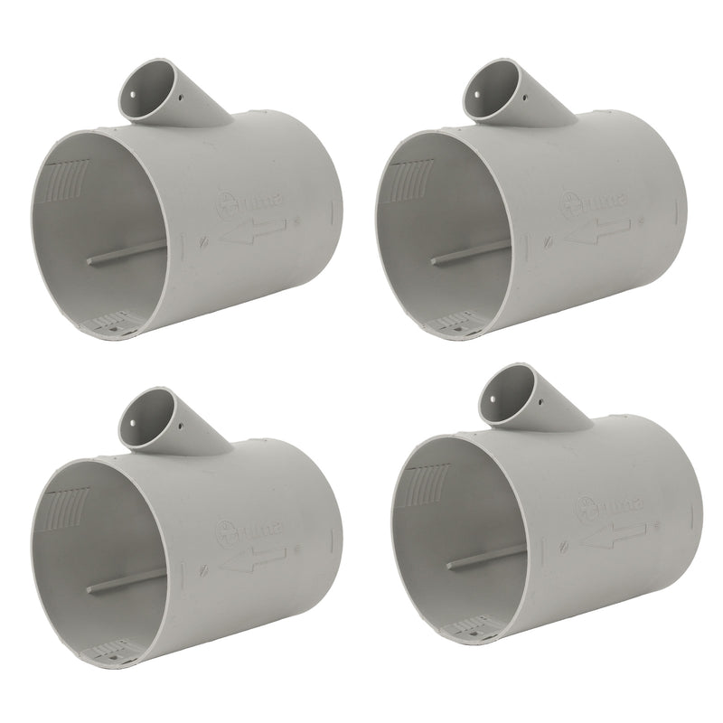 4x Abzweig-T AT T-Stück Anschluss für 22 mm Abzweigrohr und 65 / 72 mm Warmluftrohr