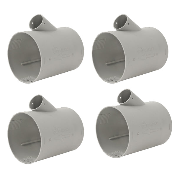 4x Abzweig-T AT T-Stück Anschluss für 22 mm Abzweigrohr und 65 / 72 mm Warmluftrohr