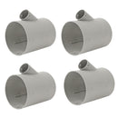 4x Abzweig-T AT T-Stück Anschluss für 22 mm Abzweigrohr und 65 / 72 mm Warmluftrohr