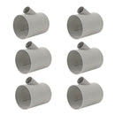 6x Abzweig-T AT T-Stück Anschluss für 22 mm Abzweigrohr und 65 / 72 mm Warmluftrohr