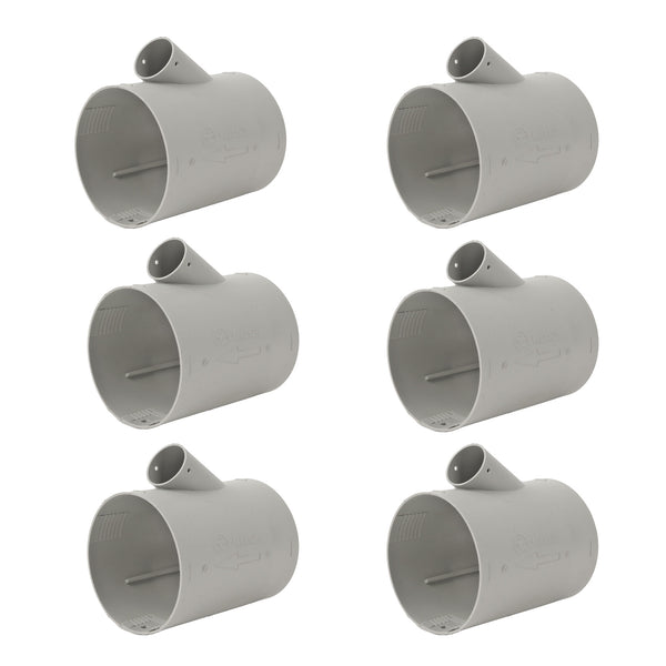 6x Abzweig-T AT T-Stück Anschluss für 22 mm Abzweigrohr und 65 / 72 mm Warmluftrohr