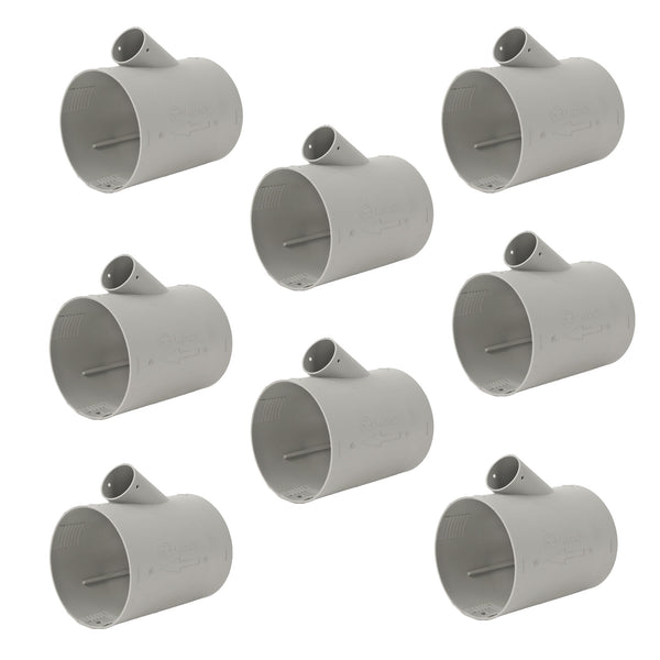 8x Abzweig-T AT T-Stück Anschluss für 22 mm Abzweigrohr und 65 / 72 mm Warmluftrohr