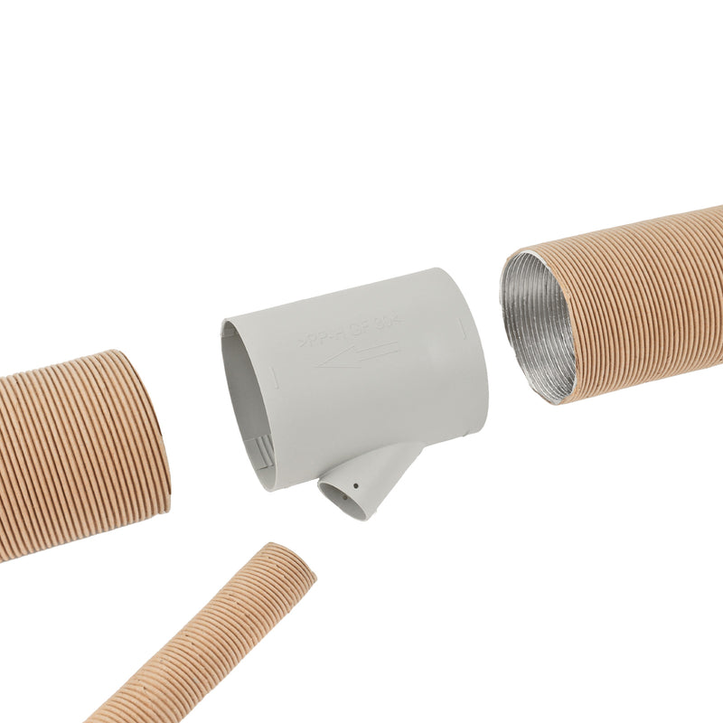 8x Abzweig-T AT T-Stück Anschluss für 22 mm Abzweigrohr und 65 / 72 mm Warmluftrohr