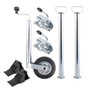 Abstellstütze mit Handgriff Klemmschellen Stützrad Unterlegkeile 48mm