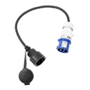CEE Neopren Adapter Schuko auf CEE  200-250V, 16A, 3polig, 40 cm, VDE – Haba