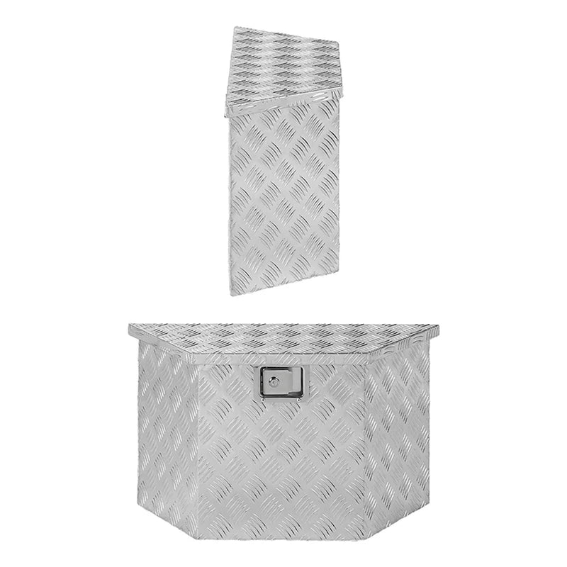 Alu Werkzeugbox Transportkiste Aufbewahrungsbox Anhänger Deichselbox 70x24x42cm