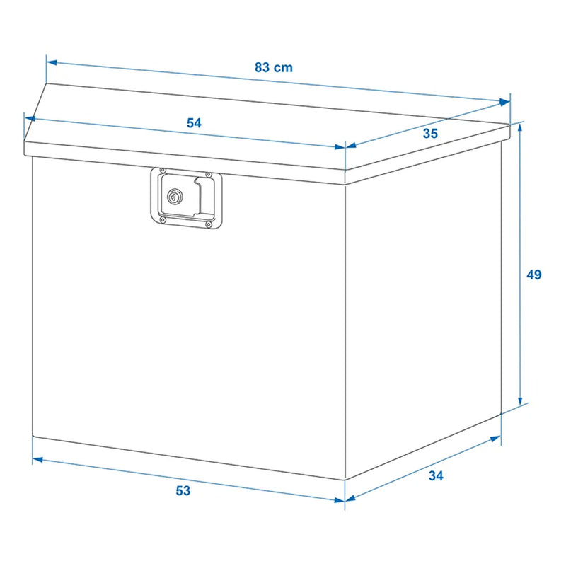 Alu Werkzeugbox Transportkiste Aufbewahrungsbox Anhänger Deichselbox 83/54x36x49cm