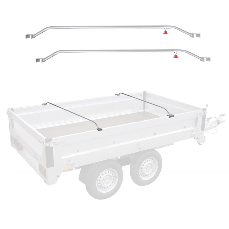 2x Anhänger Flachplanenbügel Aluminium verstellbar 132 - 204 cm Knaufschraube