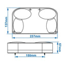 Anhänger Universal-Rücklicht 237x137mm, inkl. Adapterkabel links
