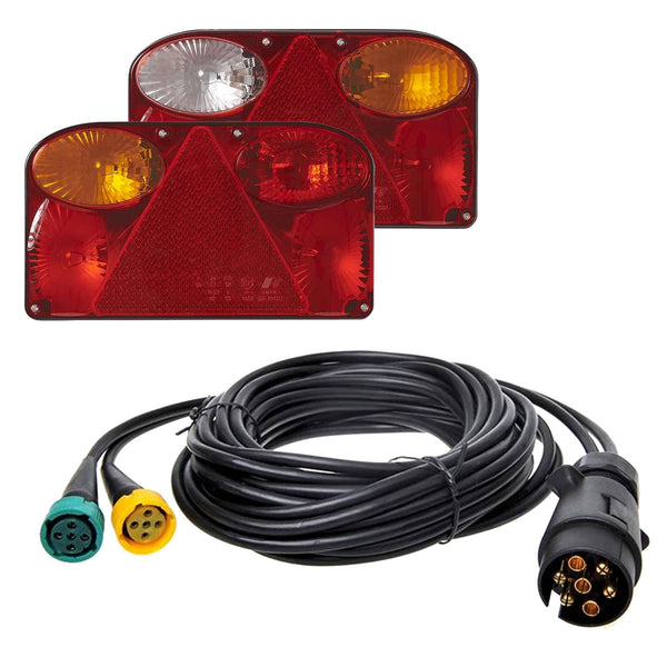Set Anhänger Universal-Rücklicht 237x137mm, rechts & links kabelbaum 7-polig