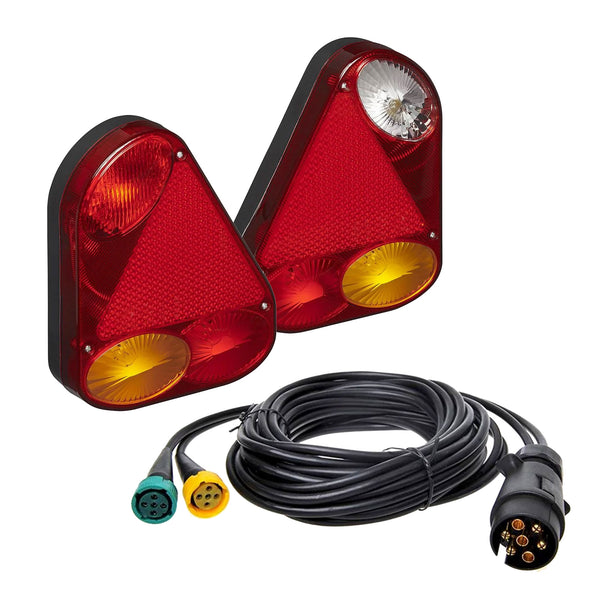 Set Anhänger Rückleuchte 218x174mm, rechts & links inkl. Kabelbaum 7-polig