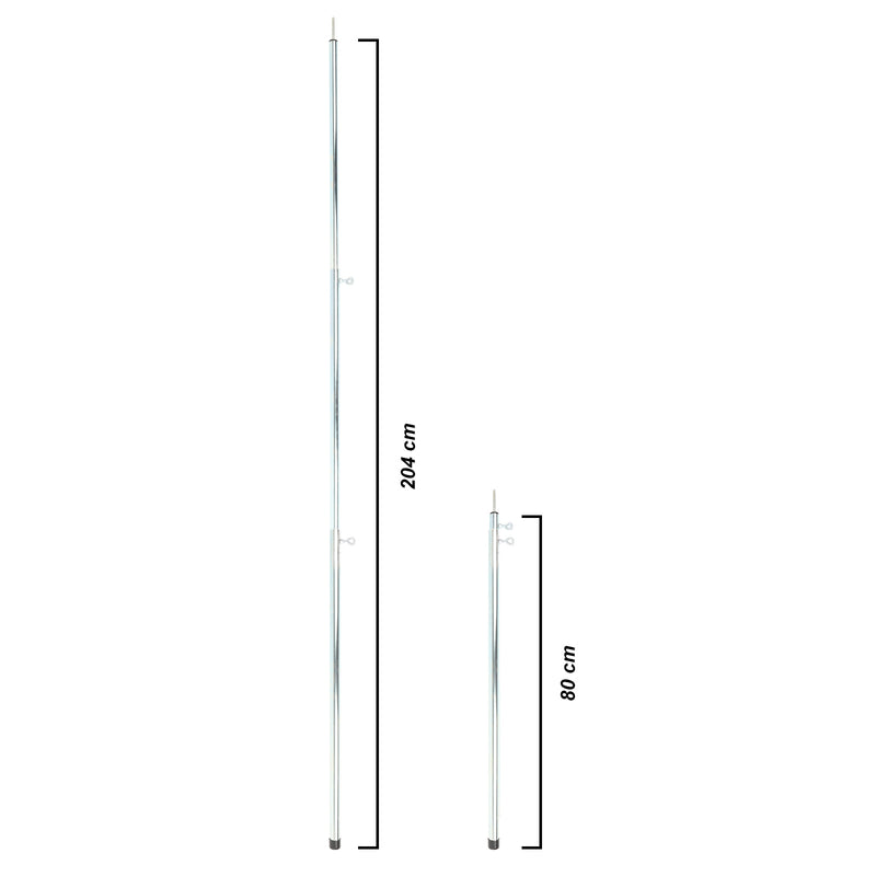 2er Set Aufstellstangen Sonnensegel 204 cm 3 Teilig Stahl verzinkt