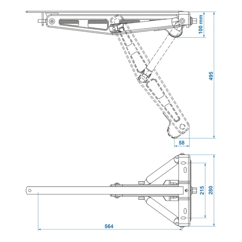 Universelle Ausdrehstütze bis 1100 kg Stütze Caravan 597x280x497mm Kurbelstütze
