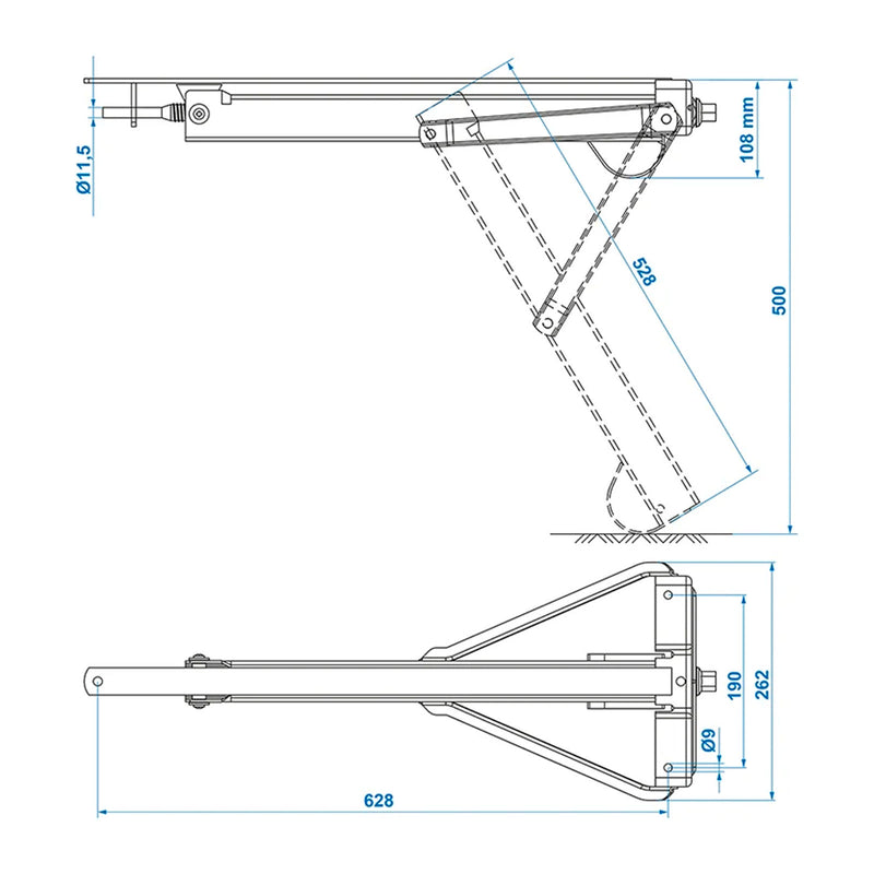 2x Universelle Ausdrehstütze, 1600 kg Stütze Caravan 605x260x500mm Kurbelstütze