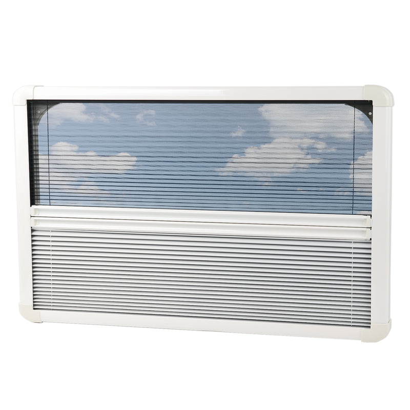 Ausstellfenster Echtglas 90x45cm Seitenfenster Insektenschutz Rollo Dichtmasse
