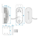 Umrissleuchte LED rot/weiß 98x42x38 mm, 12 Volt, 2 Watt, 6 LED rechts