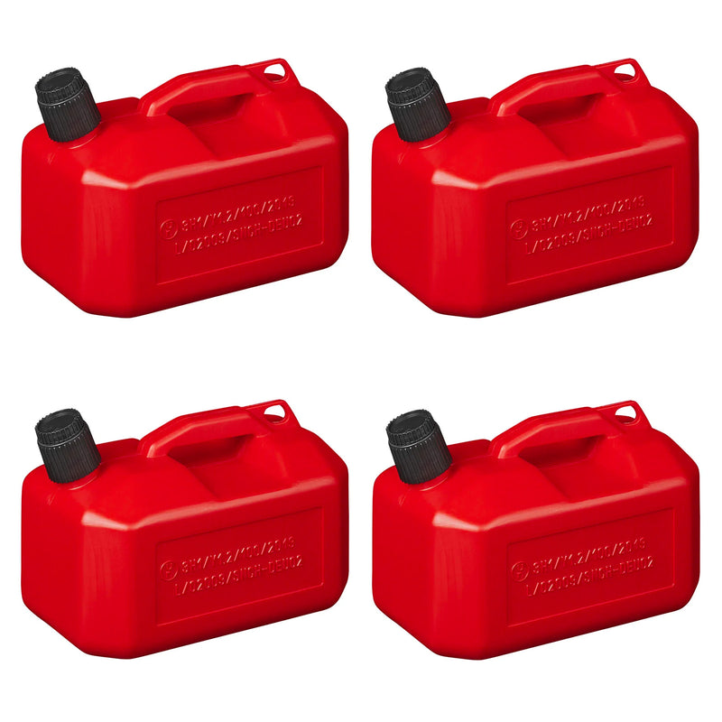 4x Kraftstoffkanister 5L Kunststoff Reserve Diesel Benzinkanister rot