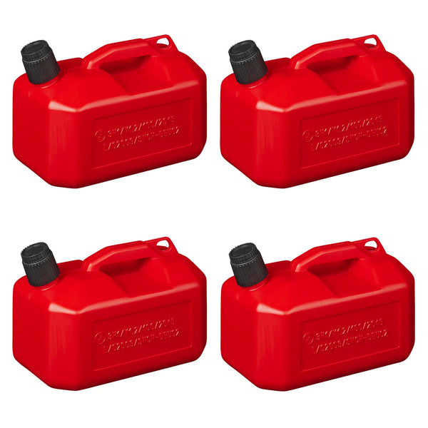 4x Kraftstoffkanister 5L Kunststoff Reserve Diesel Benzinkanister rot