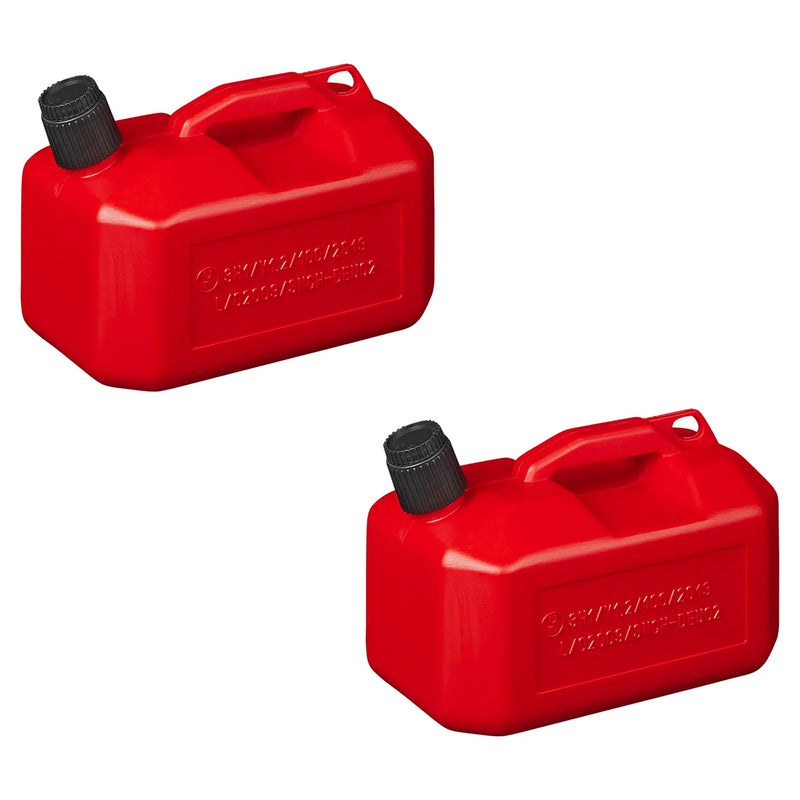 2x Kraftstoffkanister 5L Kunststoff Reserve Diesel Benzinkanister rot UN-geprüft
