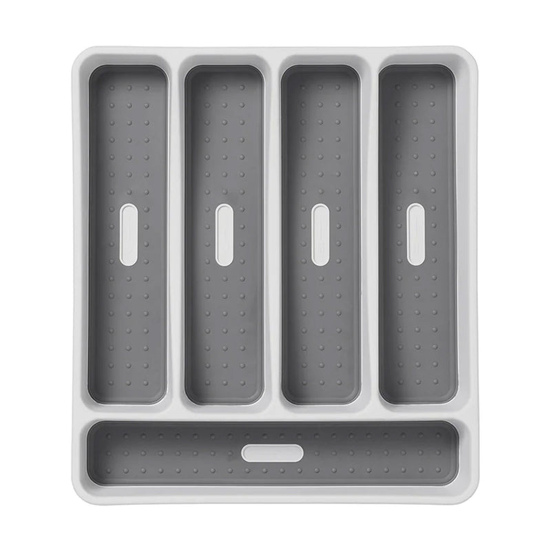 Besteckkasten 5 Fächer rutschfester Besteckeinsatz 32,5x28,5x4,5cm Campingküche