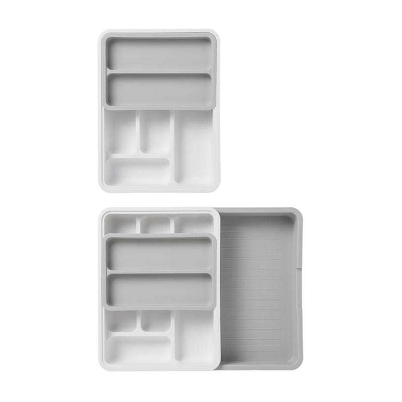 Besteckkasten ausziehbar 6-7 Fächer Besteckeinsatz bis 40x31,5x6cm Campingküche