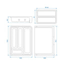 Besteckkasten ausziehbar 6-7 Fächer Besteckeinsatz bis 40x31,5x6cm Campingküche