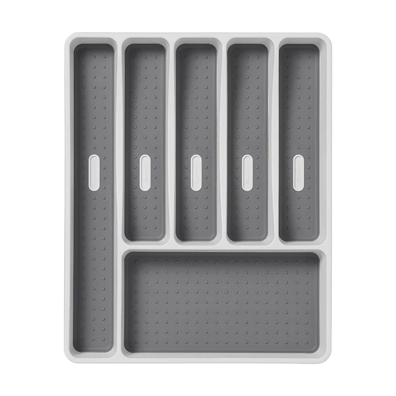 Besteckkasten 6 Fächer rutschfester Besteckeinsatz 40,5x32,5x4,5cm Campingküche