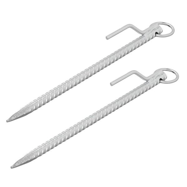 2x Bodenanker | Sturmanker | Set | 4cm | Ø18mm | Stahl | mit Öse & Haken