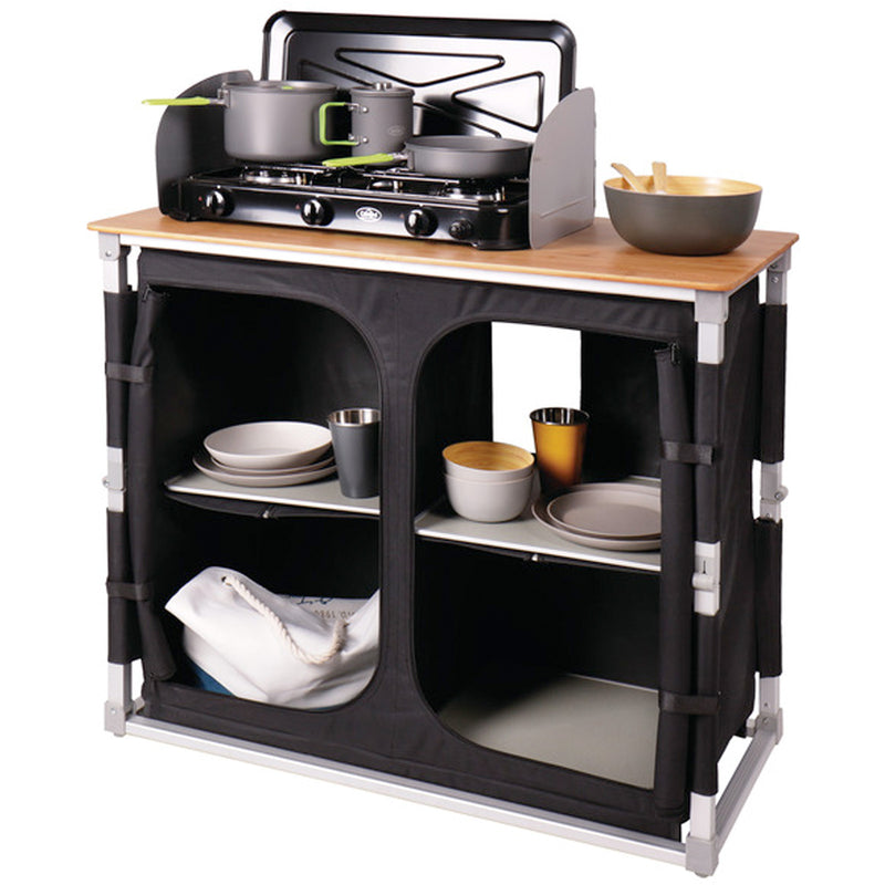 camping faltschrank CAMP4 BAMBOO QUICK Campingküche Campingsc