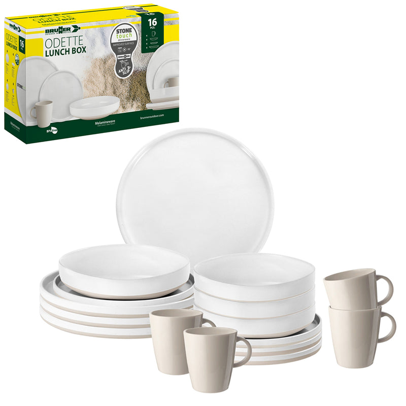 melamin geschirr set camping Brunner Campinggeschirr Set ODETTE 16-tlg