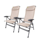 2x Via Mondo Campingstuhl Comfort II, Alu Klappstuhl mit 7 Pos. inkl. Kopfstütze