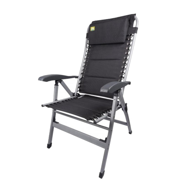 Via Mondo Campingstuhl Cozy Relax II, Klappstuhl, 7 Pos. breite Armlehnen, Alu