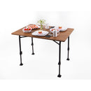 Campingtisch Klapptisch 100x68cm Gartentisch klappbar in Bambus-Optik, Aluminium