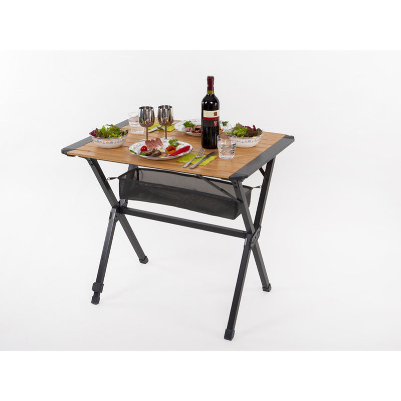 campingtisch netz Campingtisch Bambus-Rolltisch 80x60cm Alu