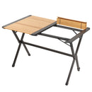 Aluminium Bambus Campingtisch "Mesa" für 4 Personen höhenverstellbar Rolltisch