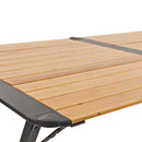 Aluminium Bambus Campingtisch "Mesa" für 4 Personen höhenverstellbar Rolltisch