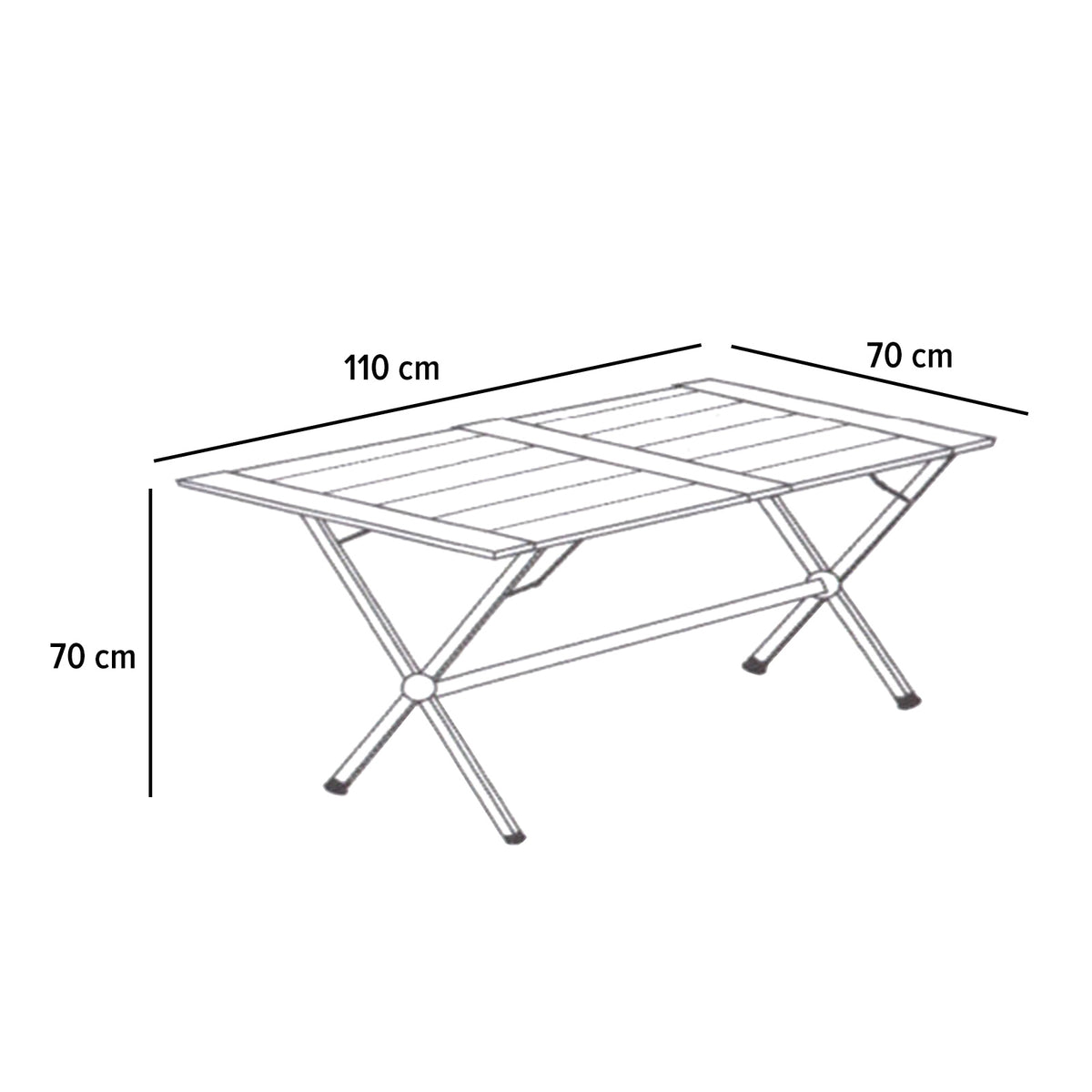 Aluminium Bambus Campingtisch