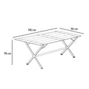 Aluminium Bambus Campingtisch "Mesa" für 4 Personen höhenverstellbar Rolltisch