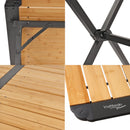 Aluminium Bambus Campingtisch "Mesa" für 4 Personen höhenverstellbar Rolltisch