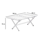 Bambus Campingtisch Aluminium für 6 Personen 140x80x70 verstellbarer Rolltisch – ViaMondo