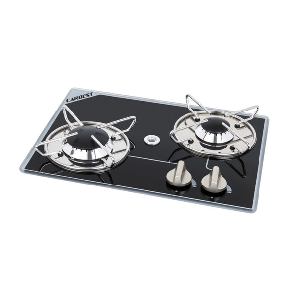 Carbest Camping Gaskochfeld 2-flammig Einbau Campingkocher 30mbar Zündsicherung